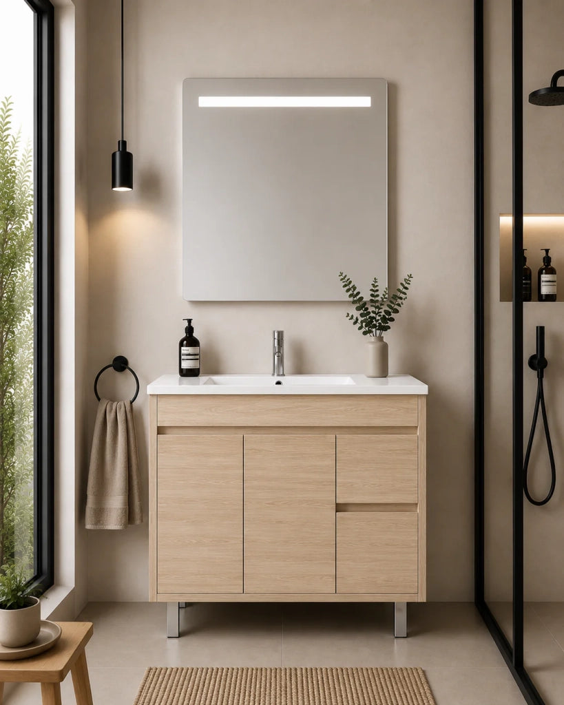 Mobile bagno con lavabo ORIGENBATH ISQUIA senza specchio 80x40 cm estepa