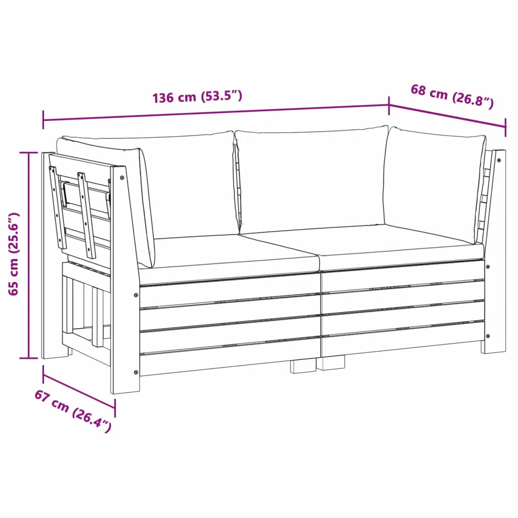 Set di divani da esterno-Sofa da giardino con cuscino 2 Pezzo Marrone 708753