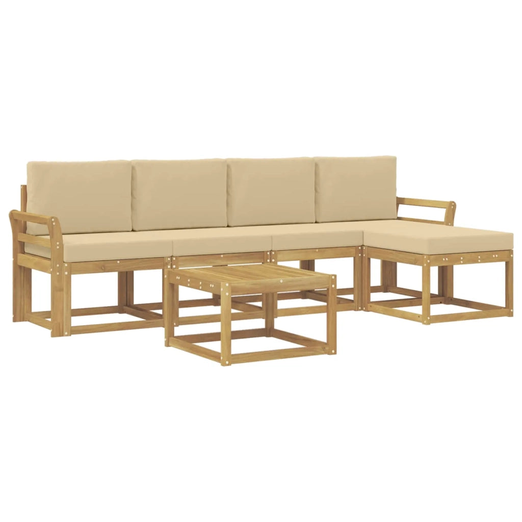 Set di divani da esterno 6 pz Bianco e Beige 3387527