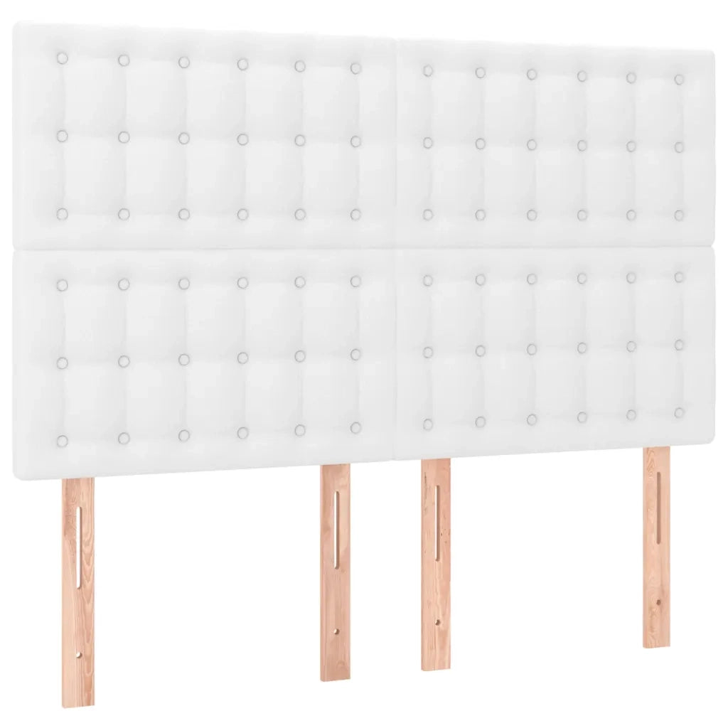Testiera Bianca 144x5x118/128 cm in Similpelle 3116423