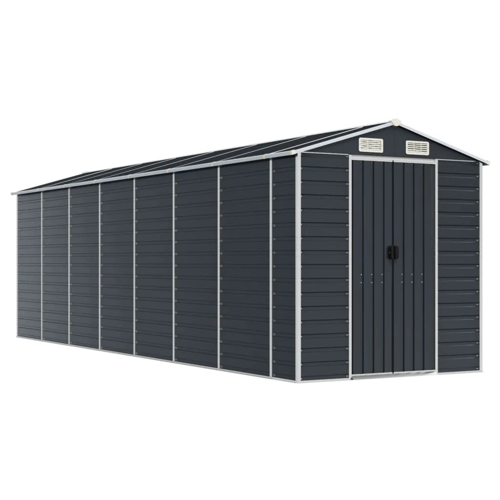 Casetta da giardino cabina ripostiglio casetta da esterno robusta casetta per attrezzi 191 x 640 x 198 cm acciaio zincato antracite 02_0022189