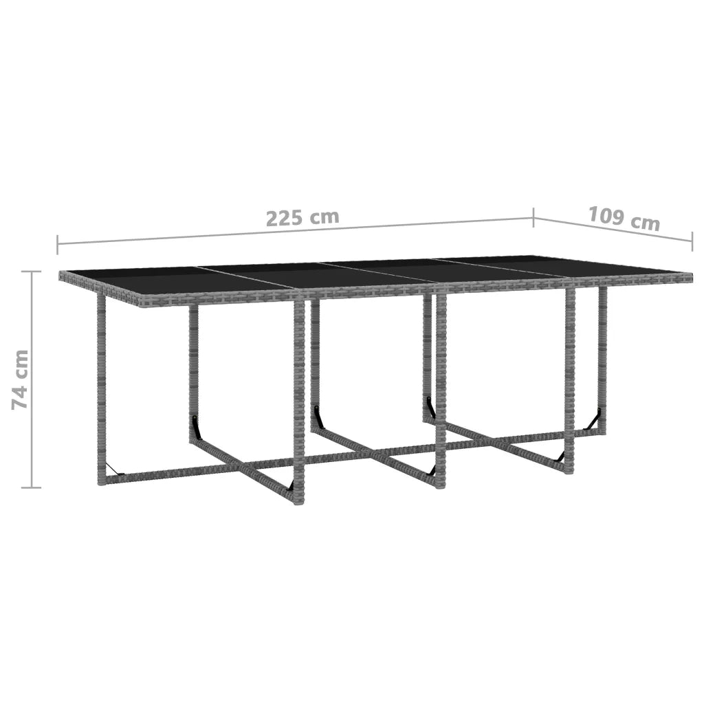 Set da Pranzo da Giardino 13 pz e Cuscini Polyrattan Antracite 46381