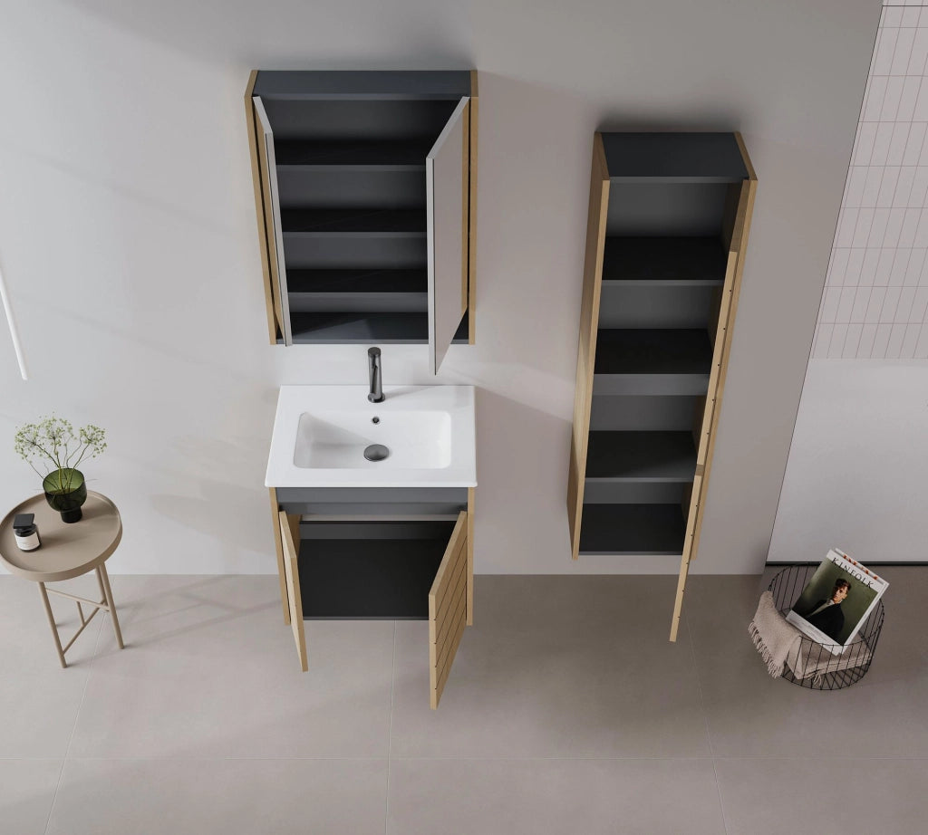 Mobile lavabo "Ricato 60" - 61 x 47 x 62 cm - Noce
