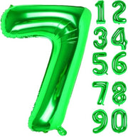 Decorazione di Compleanno in Stile Metallizzato - Ballo di Carta XXL Giallo/Verde - Cifra 7 - Decorazione di Compleanno Reutilizzabile - Faccia in Alluminio