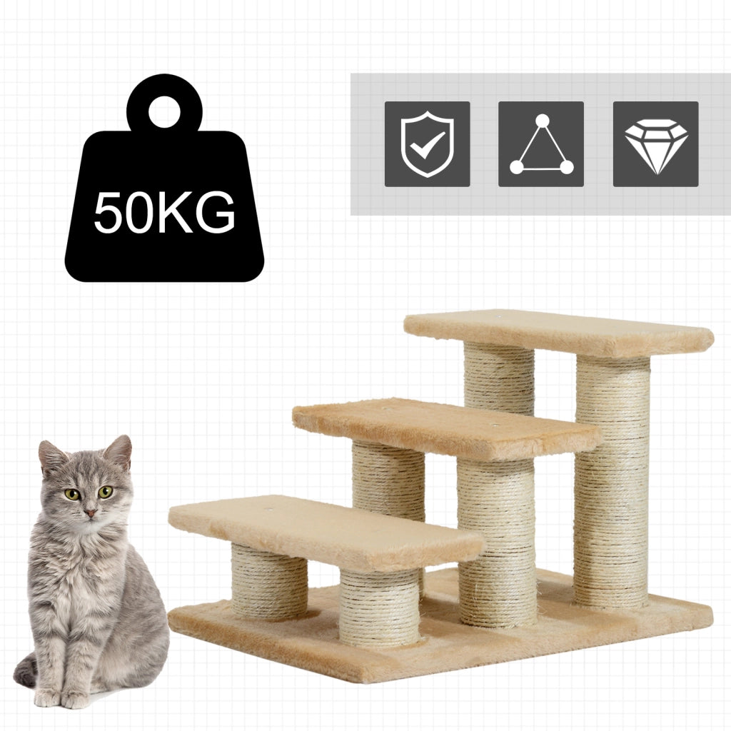 Scala per Cani e Gatti Pieghevole 3 Gradini ¨C Minimal ¨C Creme 34 cm