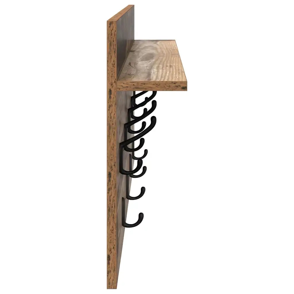 Appendiabiti a muro Legno vecchio 80 x 40 x 12 cm 874441