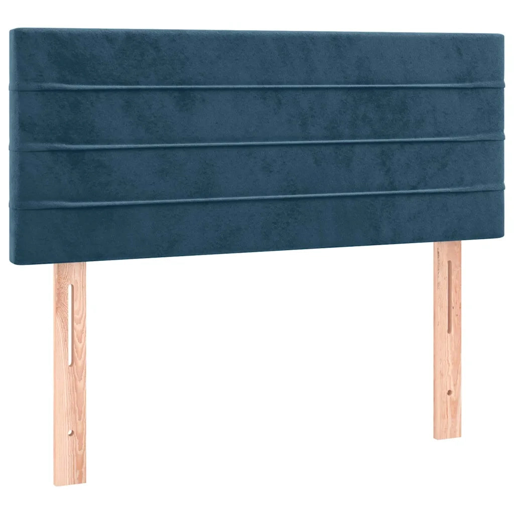 Letto singolo | Letto per adulti | Giroletto a Molle con Materasso Blu Scuro 100x200 cm in Velluto