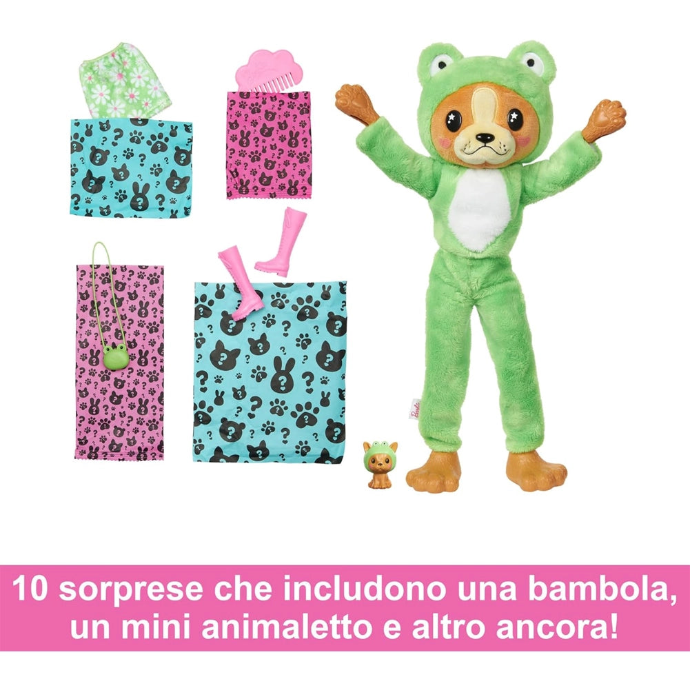 Barbie Cutie Reveal Bambola con Costume di Peluche da Cagnolino-Rana Idea Regalo