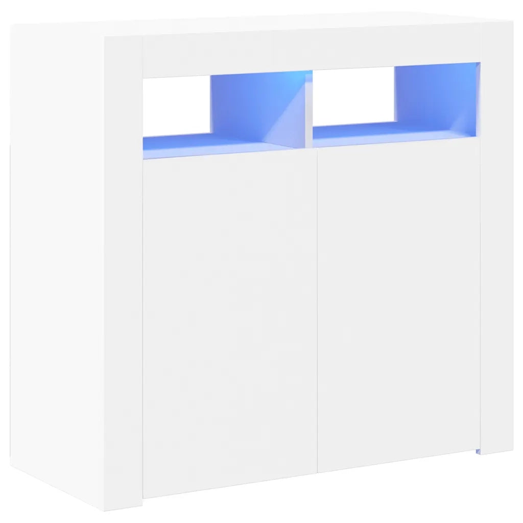 Credenza con Luci LED Bianca 80x35x75 cm 804328