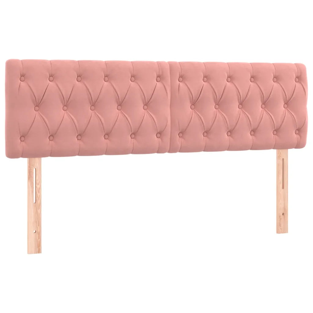 Testiera 2 pz-Set di 2 Testata del letto Rosa 80x7x78/88 cm in Velluto