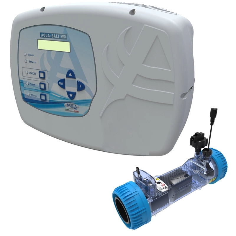 Sterilizzatore Aqua Salt Evo Con Sensore Di Flusso E Cella Elettrolitica Per Piscine Fino A 150 M³