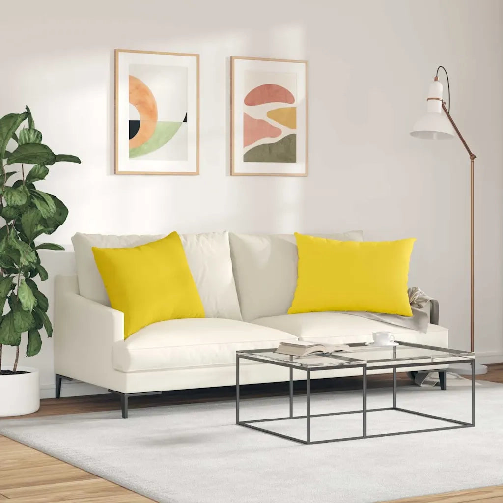 Cuscini da Divano 2 pcs Giallo Chiaro 70 x 50 cm Tessuto 42013748