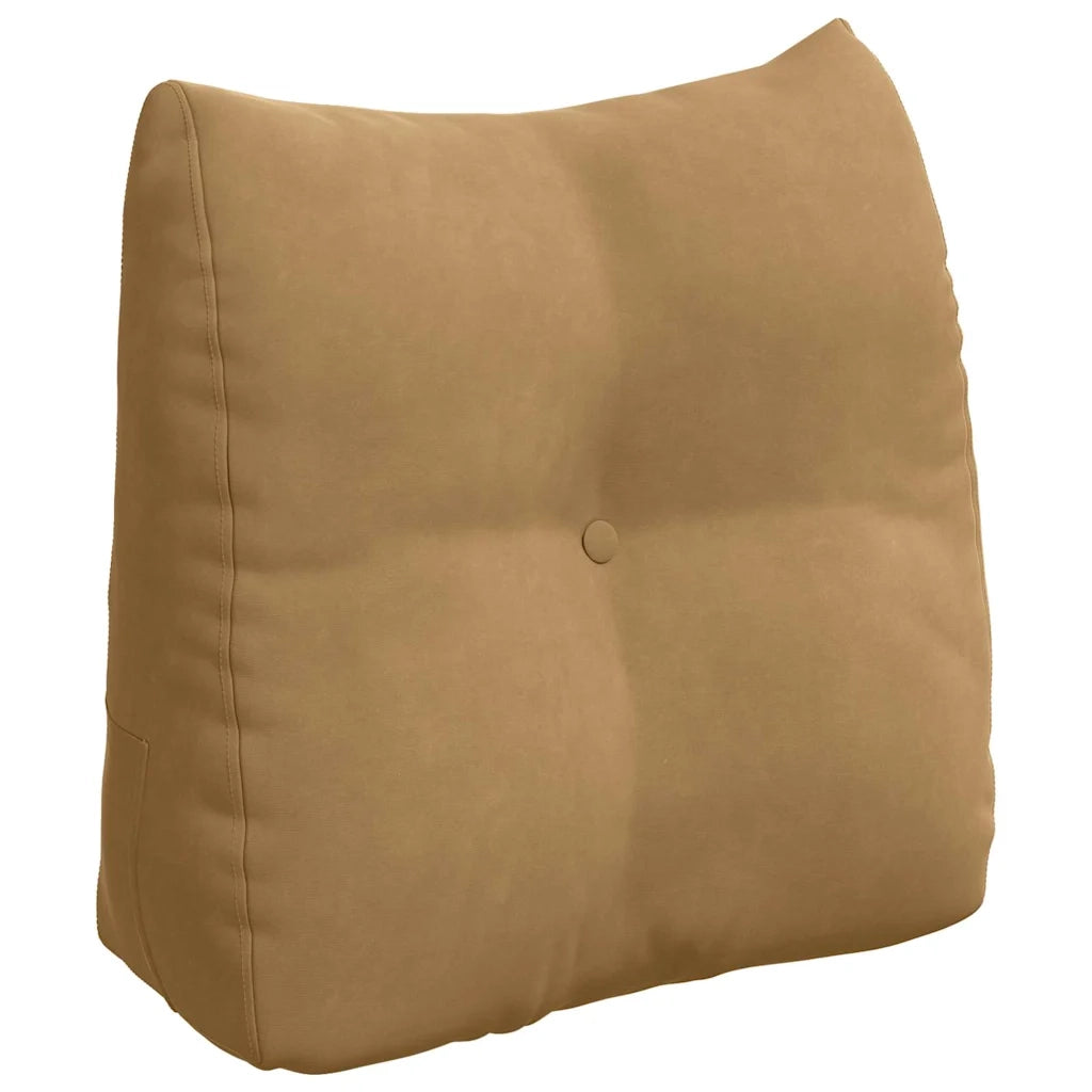 Cuscino per Schiena Marrone 45 x 24 x 50 cm Velluto 42014379