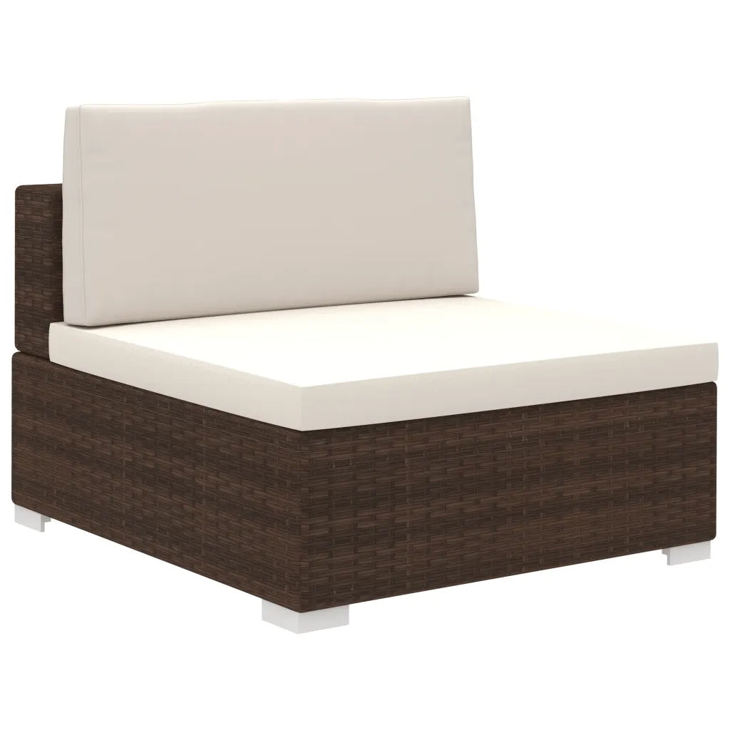Set Divani da Giardino 12 pz con Cuscini in Polyrattan Marrone 41262