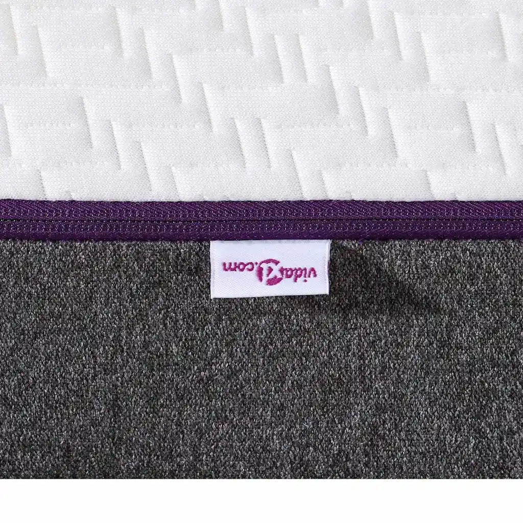 Materasso Bianco e Grigio 100 x 200 cm Tessuto Jacquard 4106327