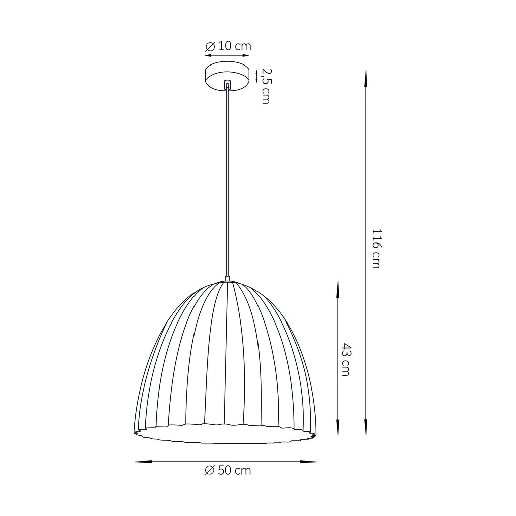 Lampada sospesa Telma oro ondulata Ø50 E27 Sigma Lighting