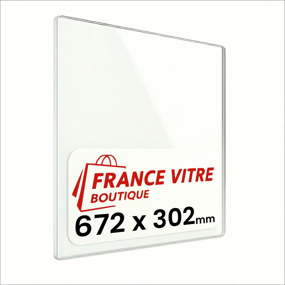 672 x 302 x 4 mm - Vetro per stufa a legna - vetro camino di ricambio - vetro per caminetto resistente al fuoco - France Vitre