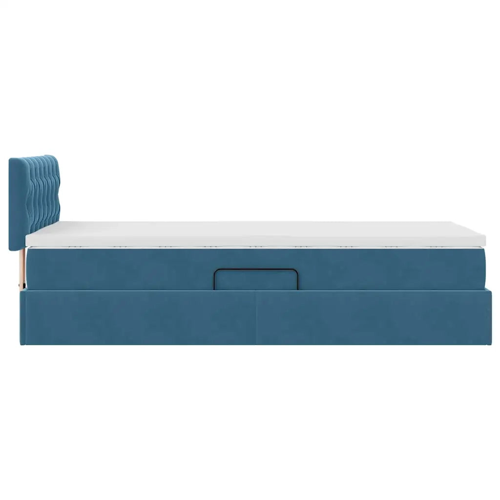 Letto con Contenitore Blu Scuro 90 x 190 cm Velluto 3370789