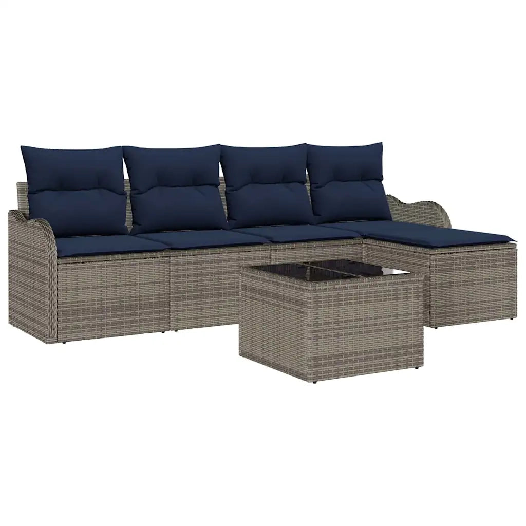 Set Divano da Giardino Grigio polyrattan 3345675