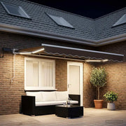 Cornice per Tenda Manuale con LED Tortora 4 × 3,5 m 3426149