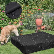 Copertura per vasca da bagno 120 x 120 x 20 cm impermeabile e stoffa impermeabile - tessuto Oxford - nero - con corda per trainare - per vasche da bagno, piscine, terrazze e giardini.
