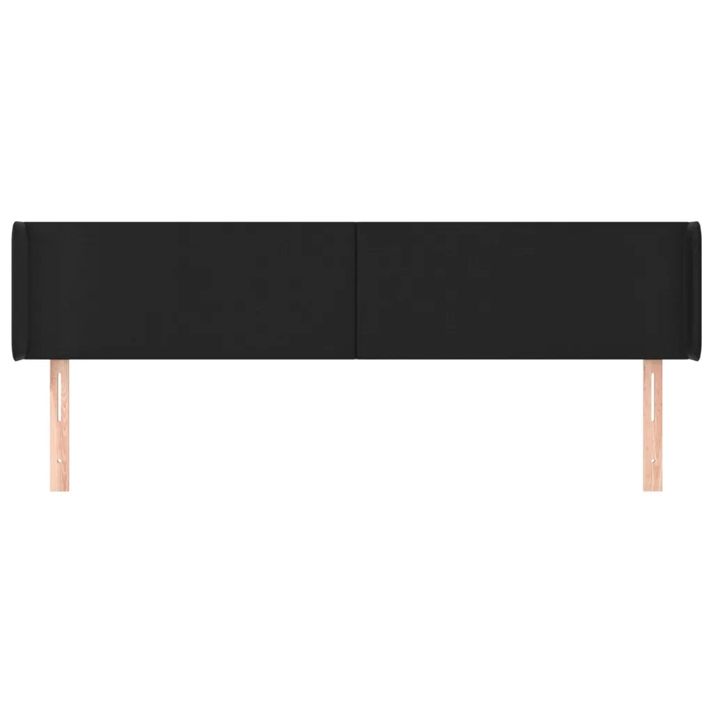 Testiera | Testata ad Orecchio Nera 183x16x78/88 cm in Similpelle