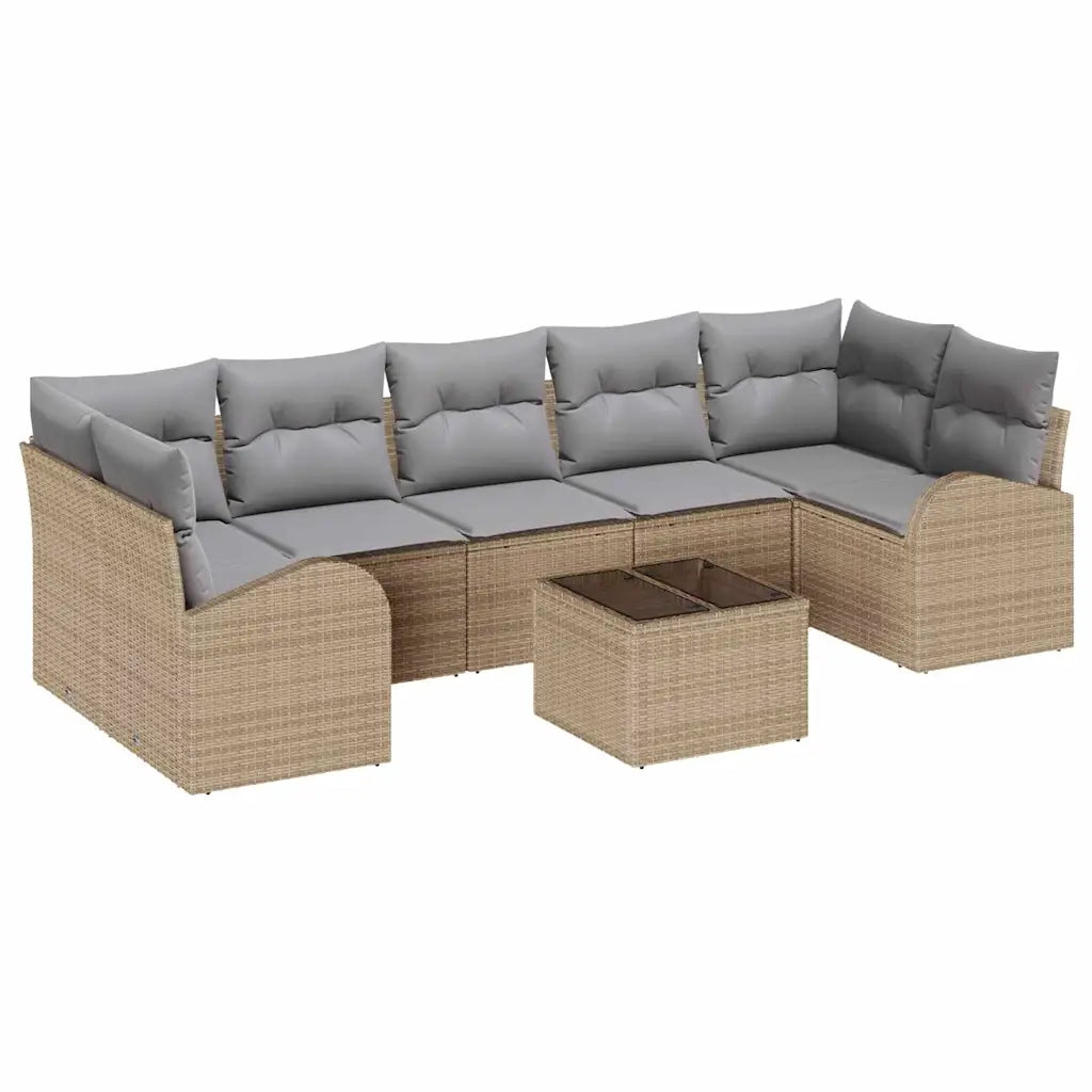 Set Divano da Giardino Beige 55 x 55 x 37 cm polyrattan 3345960