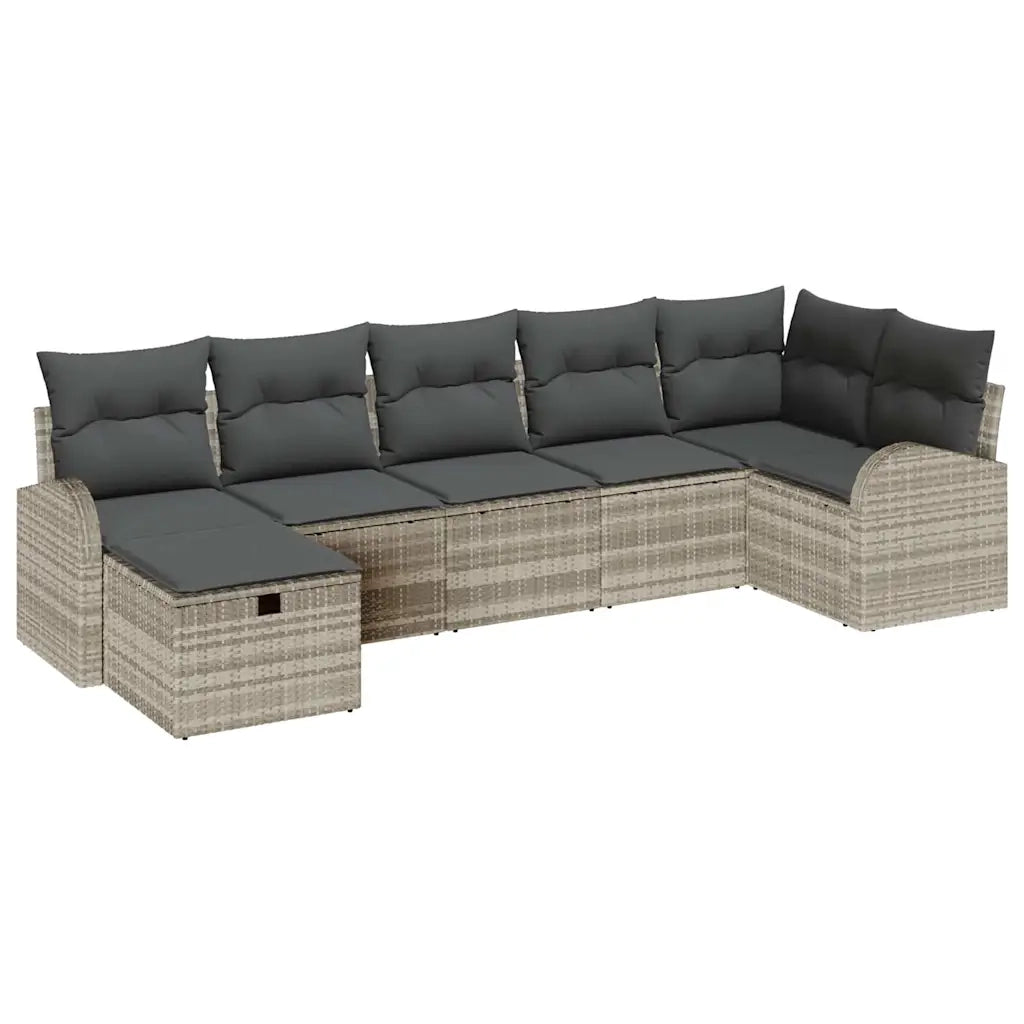 Set Divano da Giardino 7 pcs Grigio chiaro polyrattan 3360433