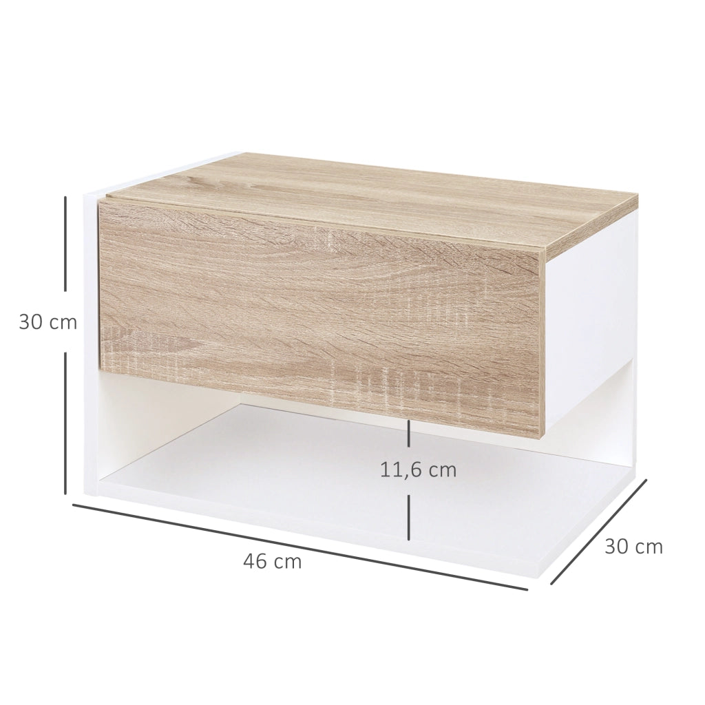 Comodini sospesi ¨C Minimal ¨C Bianco e rovere chiaro