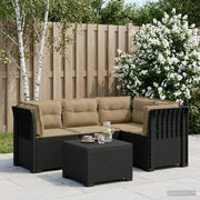 Divano da giardino 4 posti con cuscini aspetto rattan PP 3444016