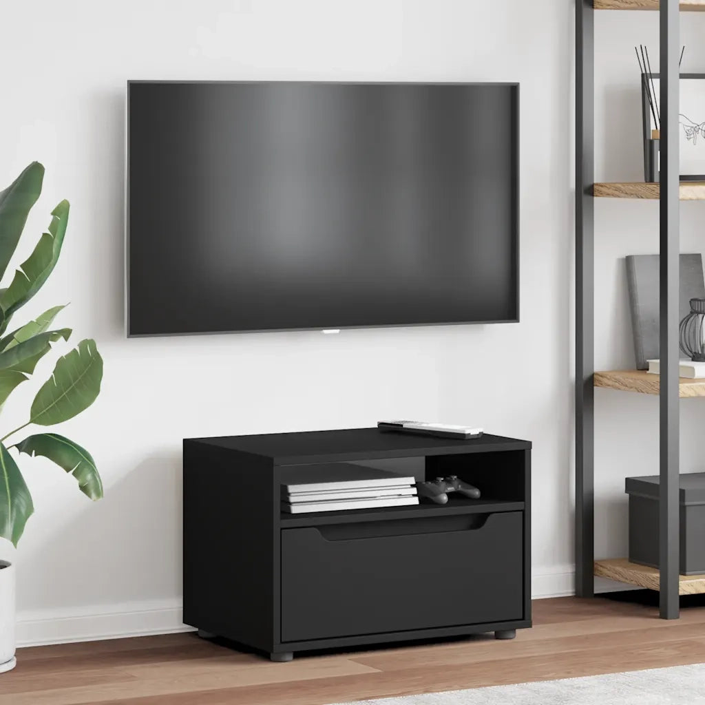 Mobile TV | Armadietto TV | Mobile Porta TV VISNES Nero 60x40x38 cm in Legno Multistrato