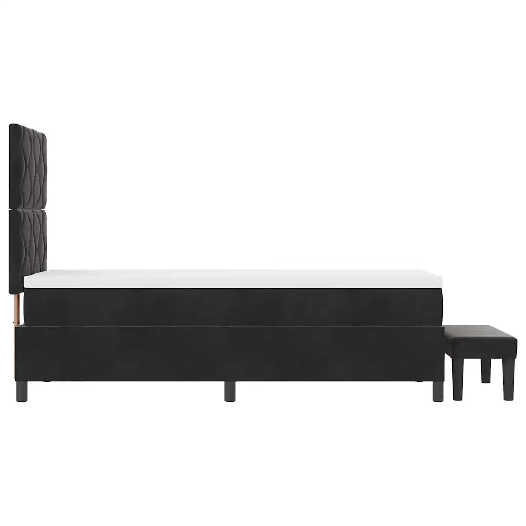 Letto a molle con materasso Nero 80 x 200 cm Velluto 3344542