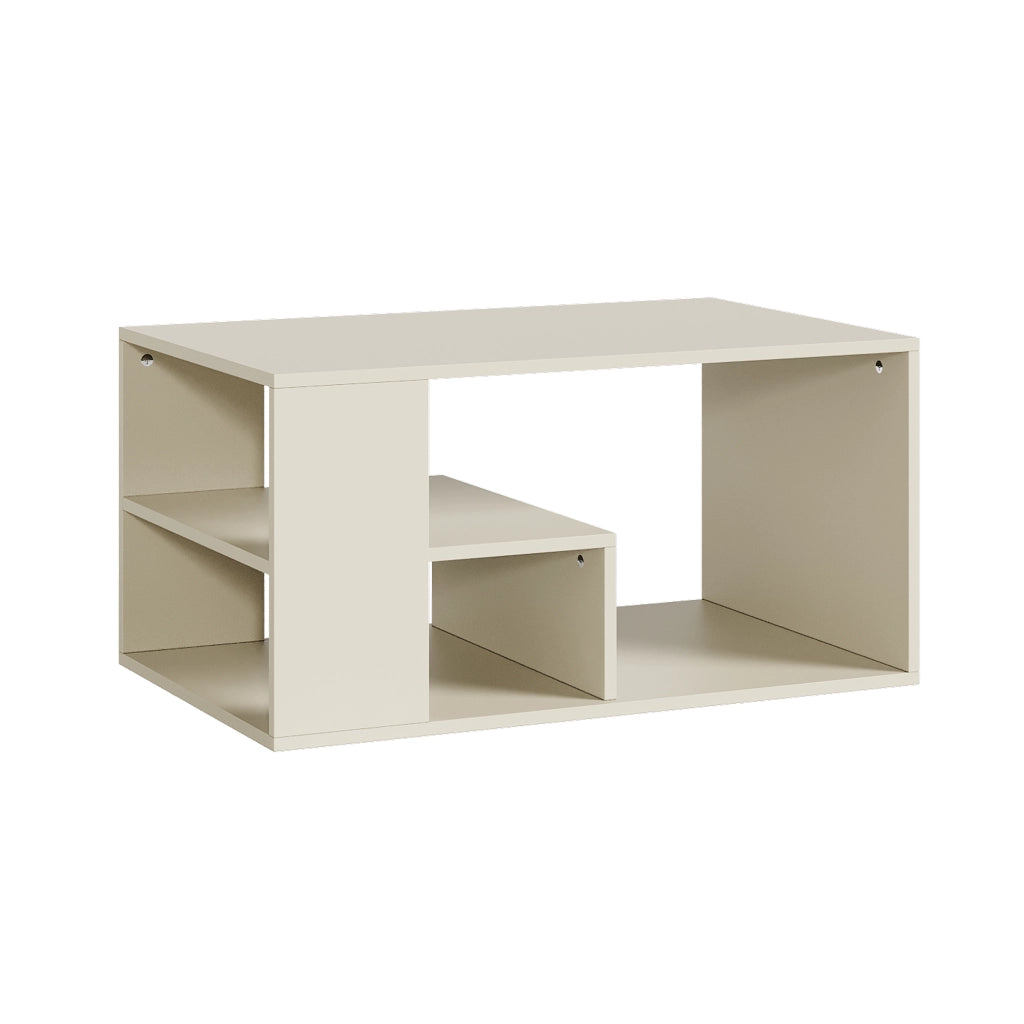 Tavolino Centrale da Salotto Antaa con Vani Aperti 80 x 50 x 40 cm - Color Avena Oatmeal [en.casa]