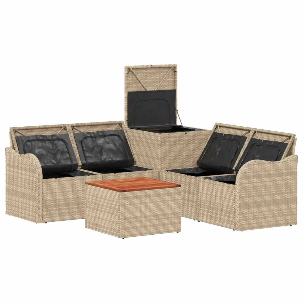 Set di divani 6 pz Beige e Grigio Chiaro 3447149