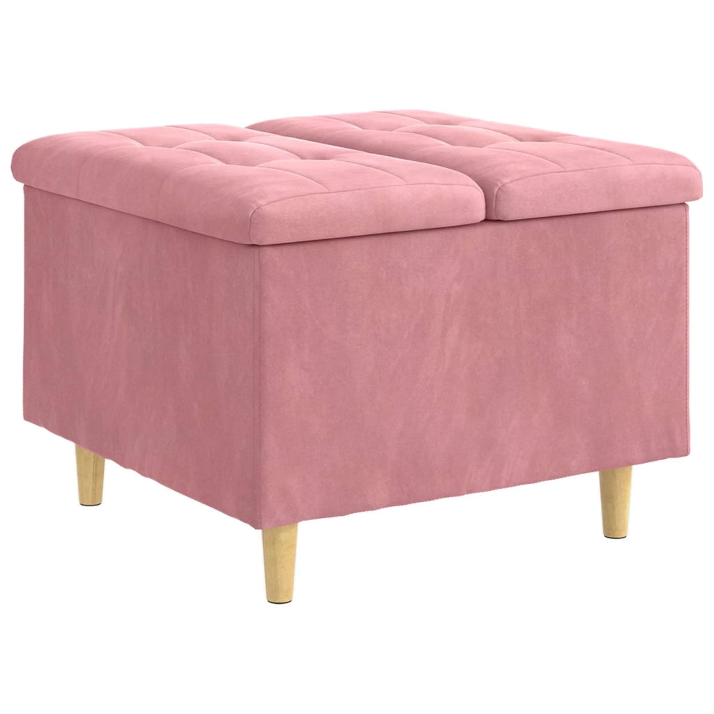 Pouf contenitore con cuscino Rosa 60 x 60 x 45 cm Velluto 876828