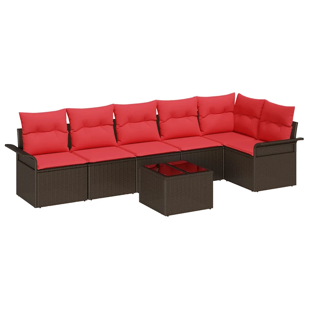 Set Divano da Giardino 7 pcs Marrone polyrattan 3354063