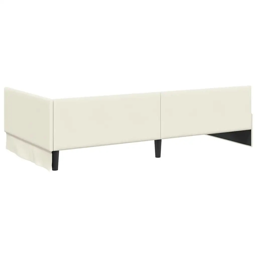 Cornice del letto ad angolo Crema 100 cm x 200 cm Velluto 42016098