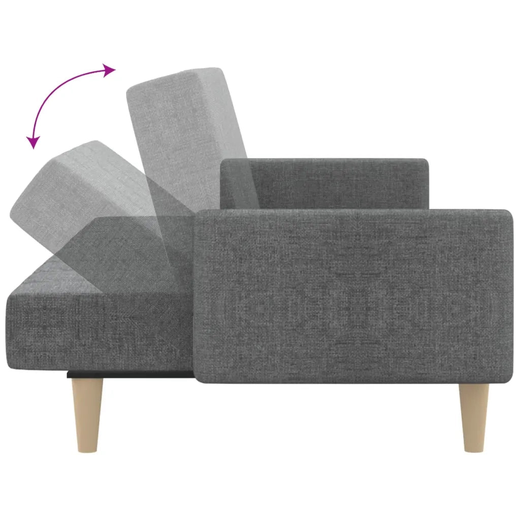 Divano letto | Sof¨¤ letto | Letto singolo a 2 Posti Grigio Chiaro in Tessuto