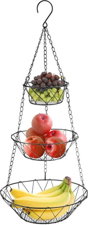 Fruitiera Appendicabile per la Cucina - Stile Nero Metallo - Progettata per Risparmiare Spazio e di Elevato Design