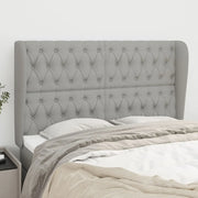 Testiera ad Orecchio-Testata con Orecchie Grigio Chiaro 163x23x118/128 cm in Tessuto 702918