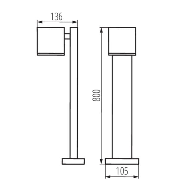 Lampione esterno Kanlux GORI 29003 80cm grafite IP44