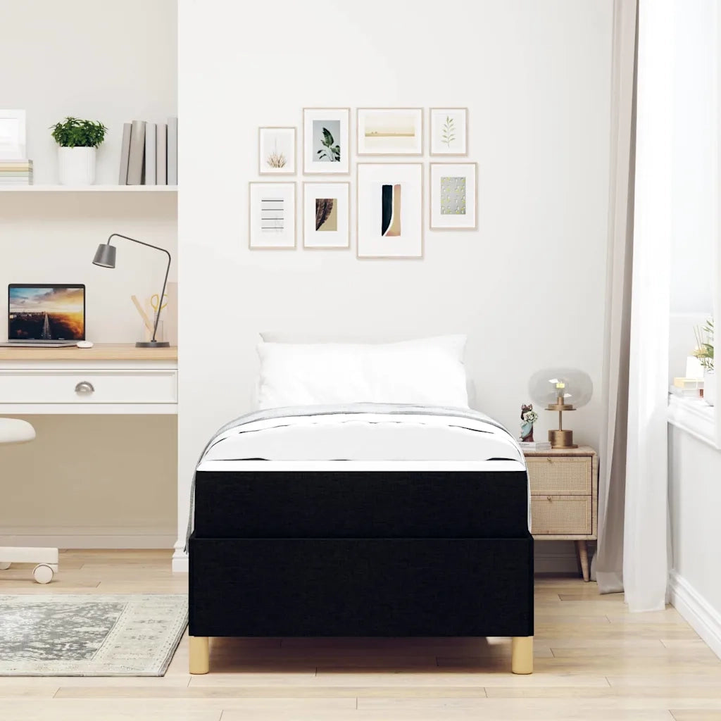 Struttura del letto con materasso Nero 90 x 200 cm Tessuto 3398908
