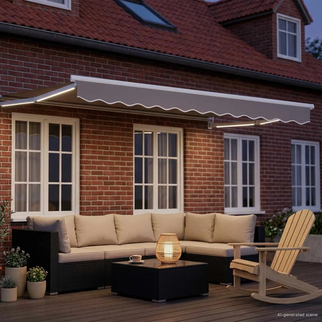 Tenda retrattile manuale con LED 3 x 2,5 m 3419261