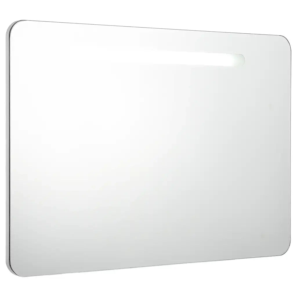 Armadietto Bagno con Specchio e LED-Mobiletto a specchio 80x9,5x55 cm