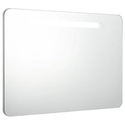 Armadietto Bagno con Specchio e LED-Mobiletto a specchio 80x9,5x55 cm