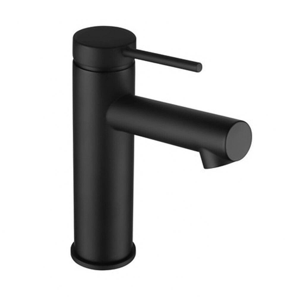 Set miscelatori lavabo e bidet nero opaco in ottone con leva monocomando slim Alba