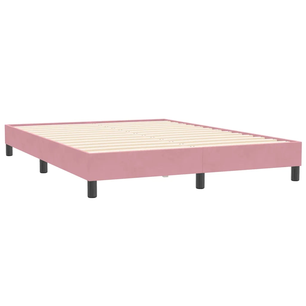 Giroletto a Molle con Materasso Rosa 160x210 cm in Velluto 3318290