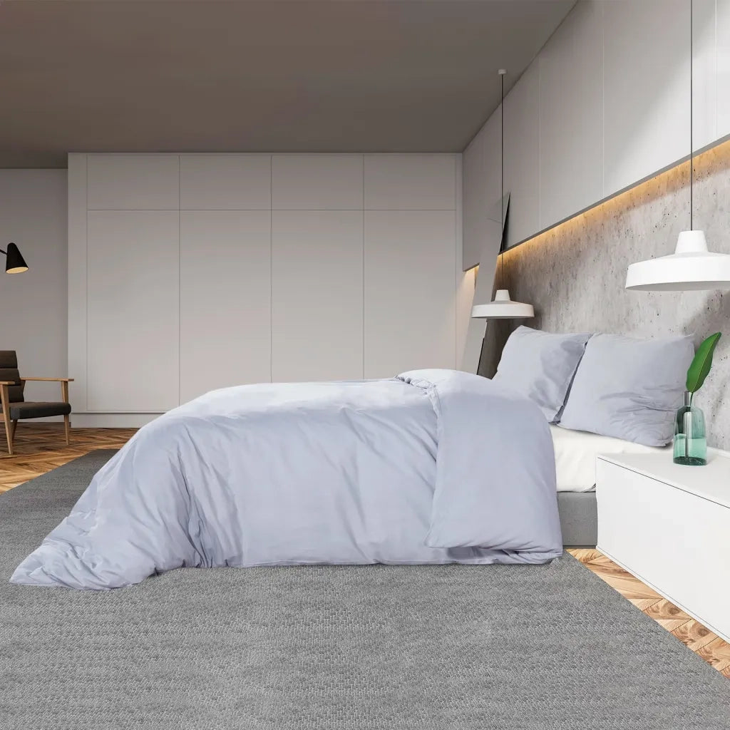 Set Copripiumino Grigio 260x240 cm in Cotone 136100