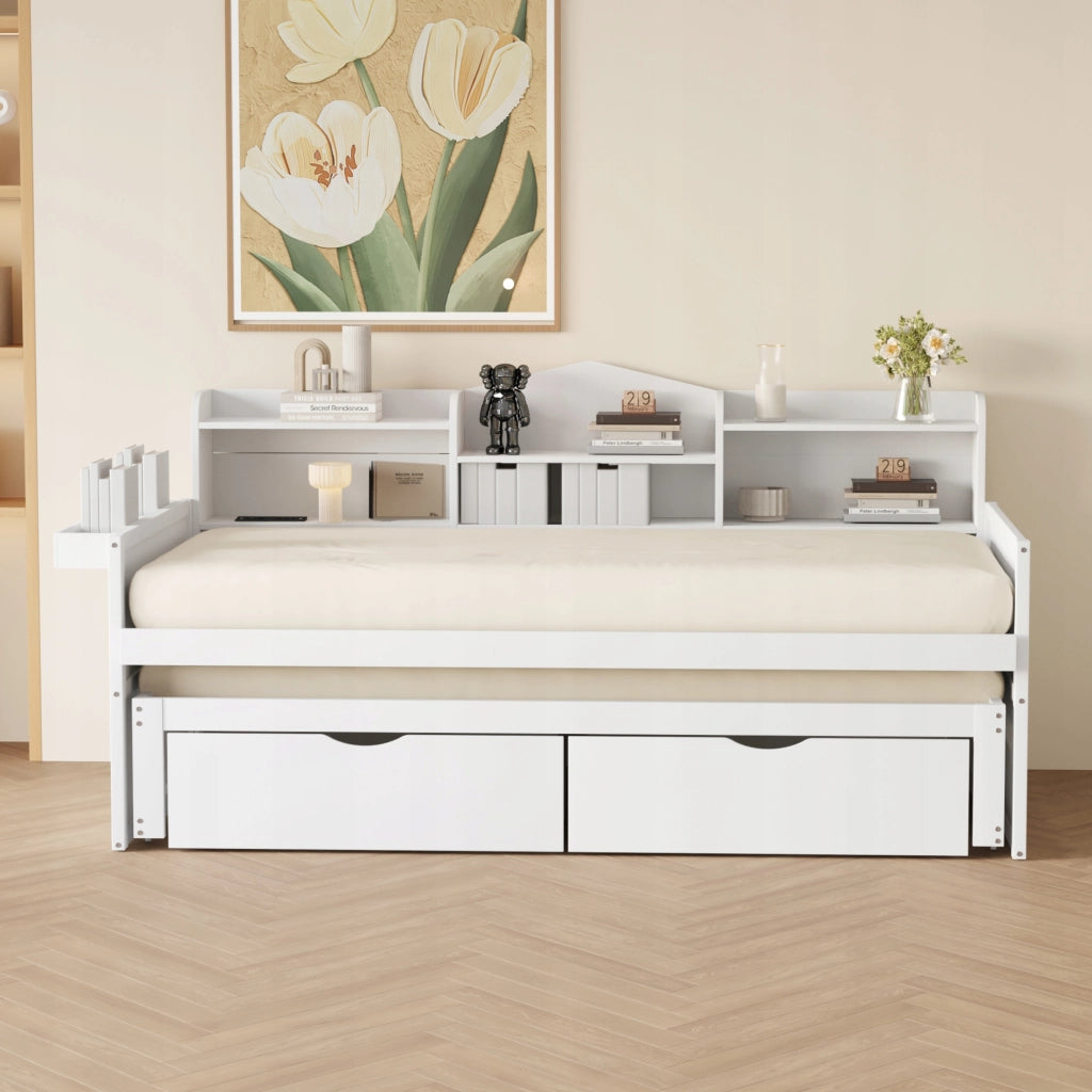 Sof?? letto pieghevole - Xylo - 90x190 - Bianco - USB
