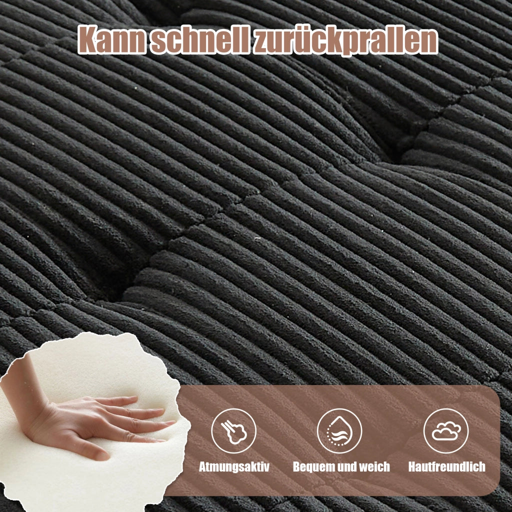 SOFA Modulare 6 posti 308 cm in tessuto corduroy nero